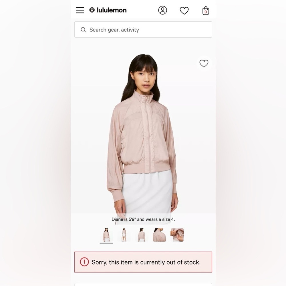 Lululemon Serve It 🎾 Jacket - lightweight - In High Demand. Blush pink 🩷 Sz 10.